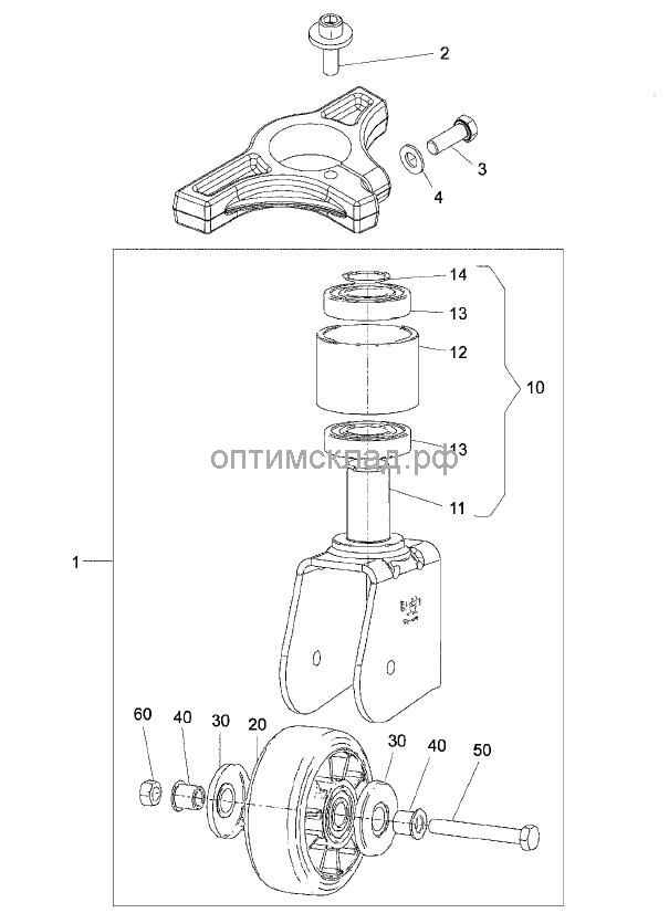 Колесо опорное в сборе