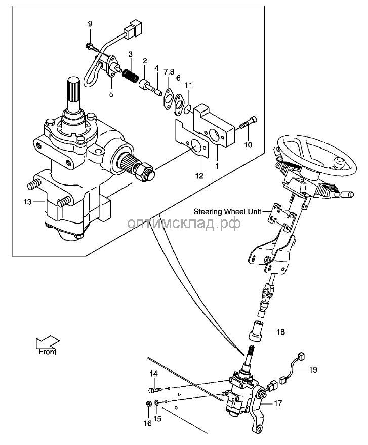 Редуктор рулевой в сборе